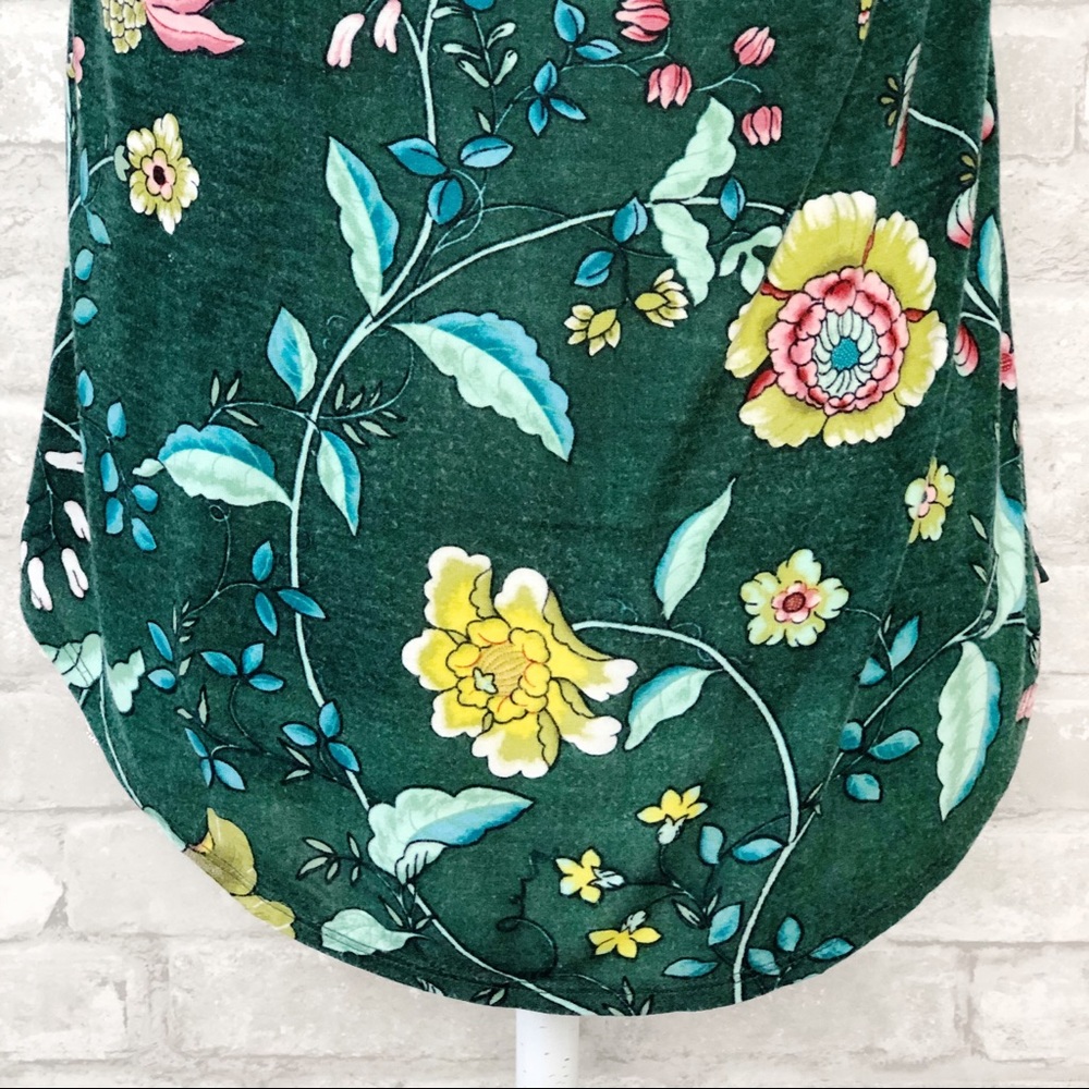 LOFT Green Floral Print Tank Top Size XXS - Picture 9 of 16